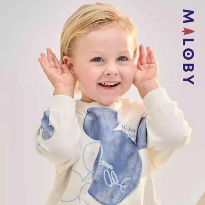 Sweat-shirt Motif Disney manches longues enfant garçon -Beige -robes et ensembles pour filles, bébés et garcons - MALOBY