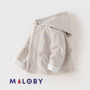 Veste à capuche manches longues enfant Garçon - beige -robes et ensembles pour filles, bébés et garcons - MALOBY