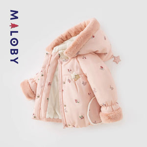 Doudoune à capuche enfant fille - Rose -robes et ensembles pour filles, bébés et garcons - MALOBY