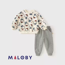 Charger l&#39;image dans la galerie, Ensemble sweat + pantalon enfant fille - motifs dessins animés -robes et ensembles pour filles, bébés et garcons - MALOBY
