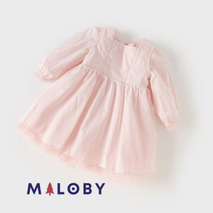 Robe de princesse à volants - rose pâle -robes et ensembles pour filles, bébés et garcons - MALOBY