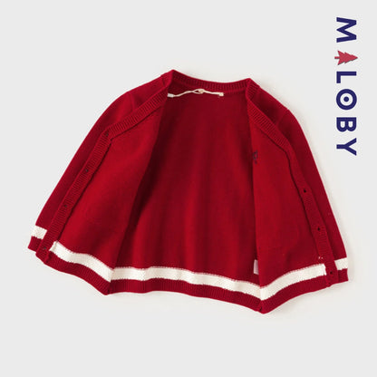 Ensemble 3 pièces chemise +nœud+ cardigan enfant garçon- rouge/blanc -robes et ensembles pour filles, bébés et garcons - MALOBY