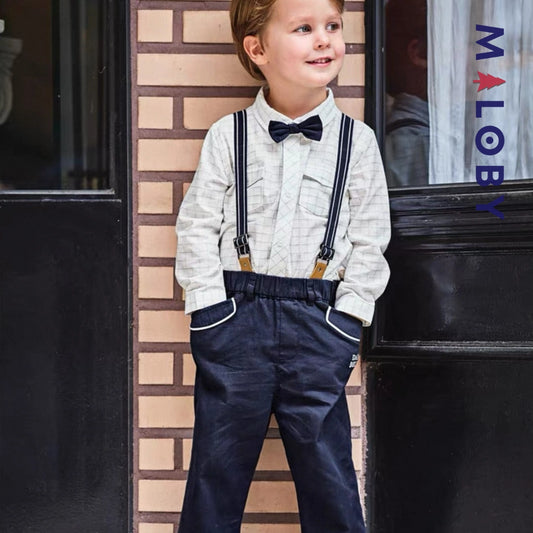 Ensemble cérémonie pantalon+ chemise à carreaux enfant garçon -Bleu -robes et ensembles pour filles, bébés et garcons - MALOBY