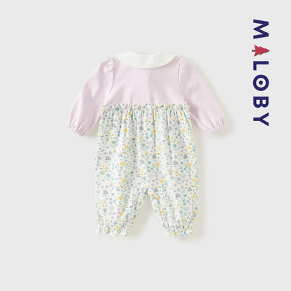 Ensemble combinaison+bandeau bébé fille - violet -robes et ensembles pour filles, bébés et garcons - MALOBY