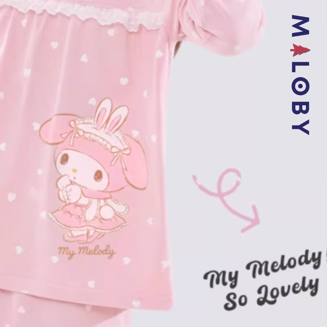 Ensemble Pyjama 2 pièces en coton enfant fille -Rose -robes et ensembles pour filles, bébés et garcons - MALOBY