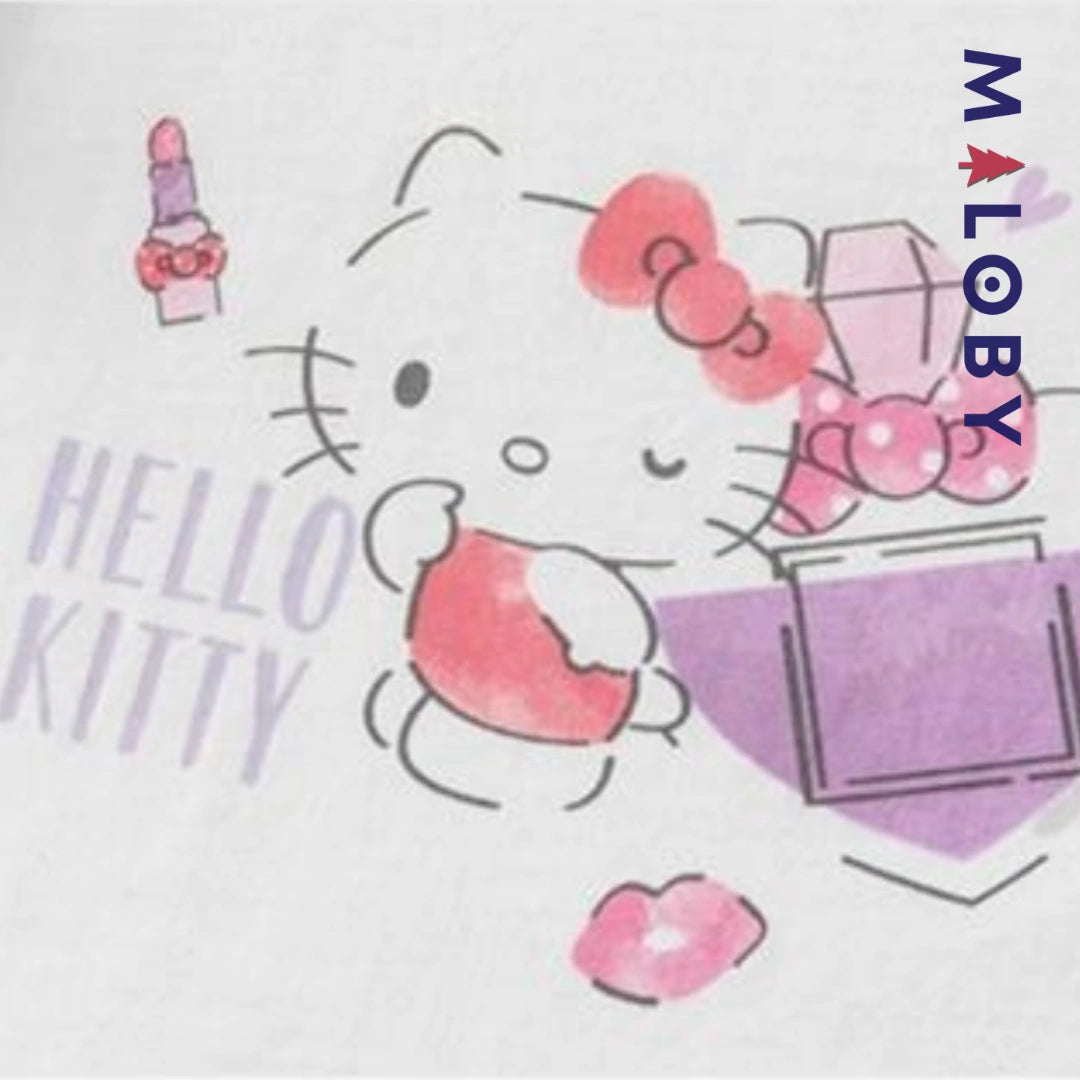 T-shirt d'Eté Hello Ketty enfant fille -Blanc