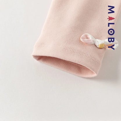 Ensemble fleuri blouse & legging enfant fille- Rose