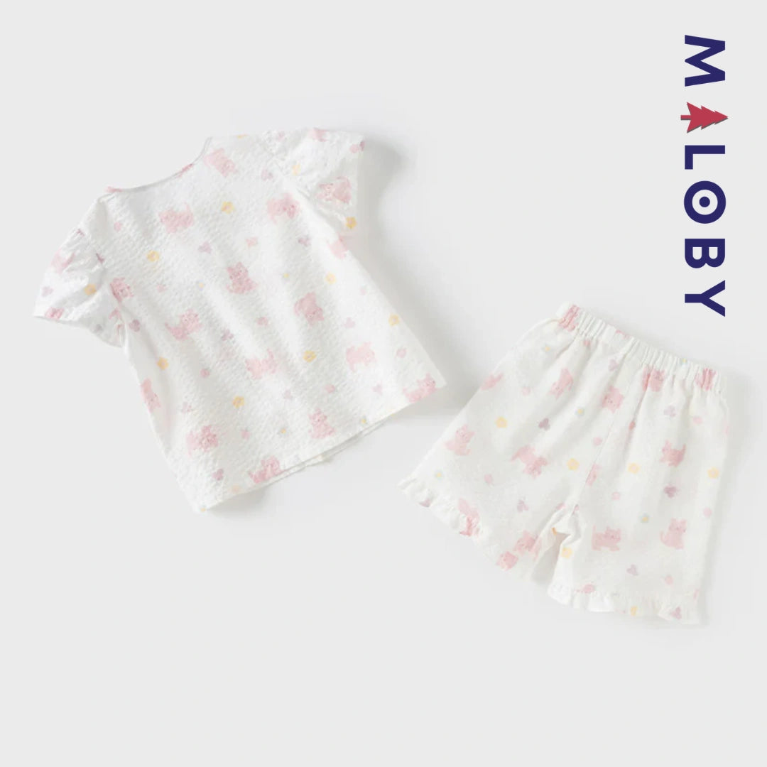 Ensemble Pyjama 2 pièces pour été enfant fille -Rose