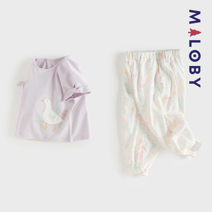 Ensemble 2 pièces T shirt+pantalon enfant fille- Violet