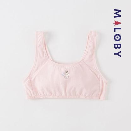 Lot de 2 brassières en coton - Blanc/Rose -robes et ensembles pour filles, bébés et garcons - MALOBY