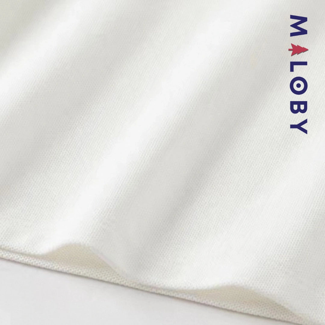 Polo manches longues motif fantaisie enfants garçon -Blanc -robes et ensembles pour filles, bébés et garcons - MALOBY