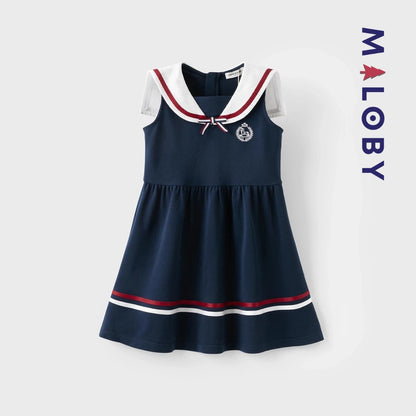 Robe style marin enfant fille -marine