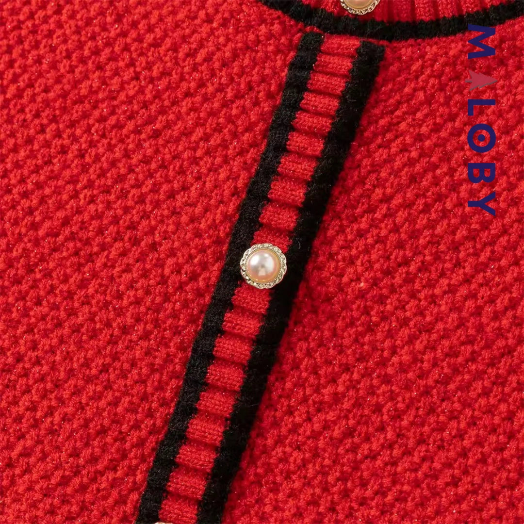 Robe habillée bi-matière enfant fille -Rouge -robes et ensembles pour filles, bébés et garcons - MALOBY