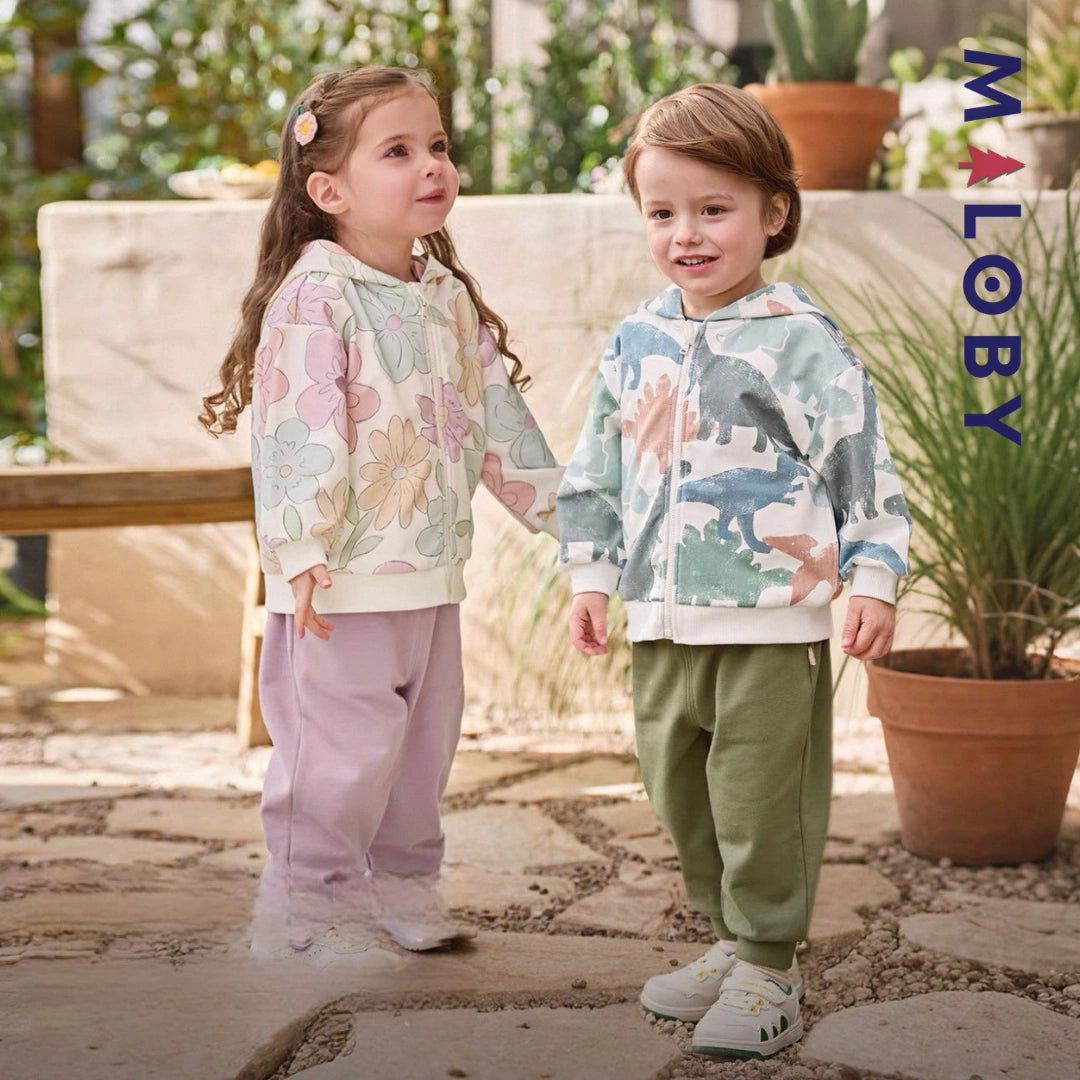 Ensemble jogging 2 pièces motifs fleuris enfant garçon- Vert -robes et ensembles pour filles, bébés et garcons - MALOBY