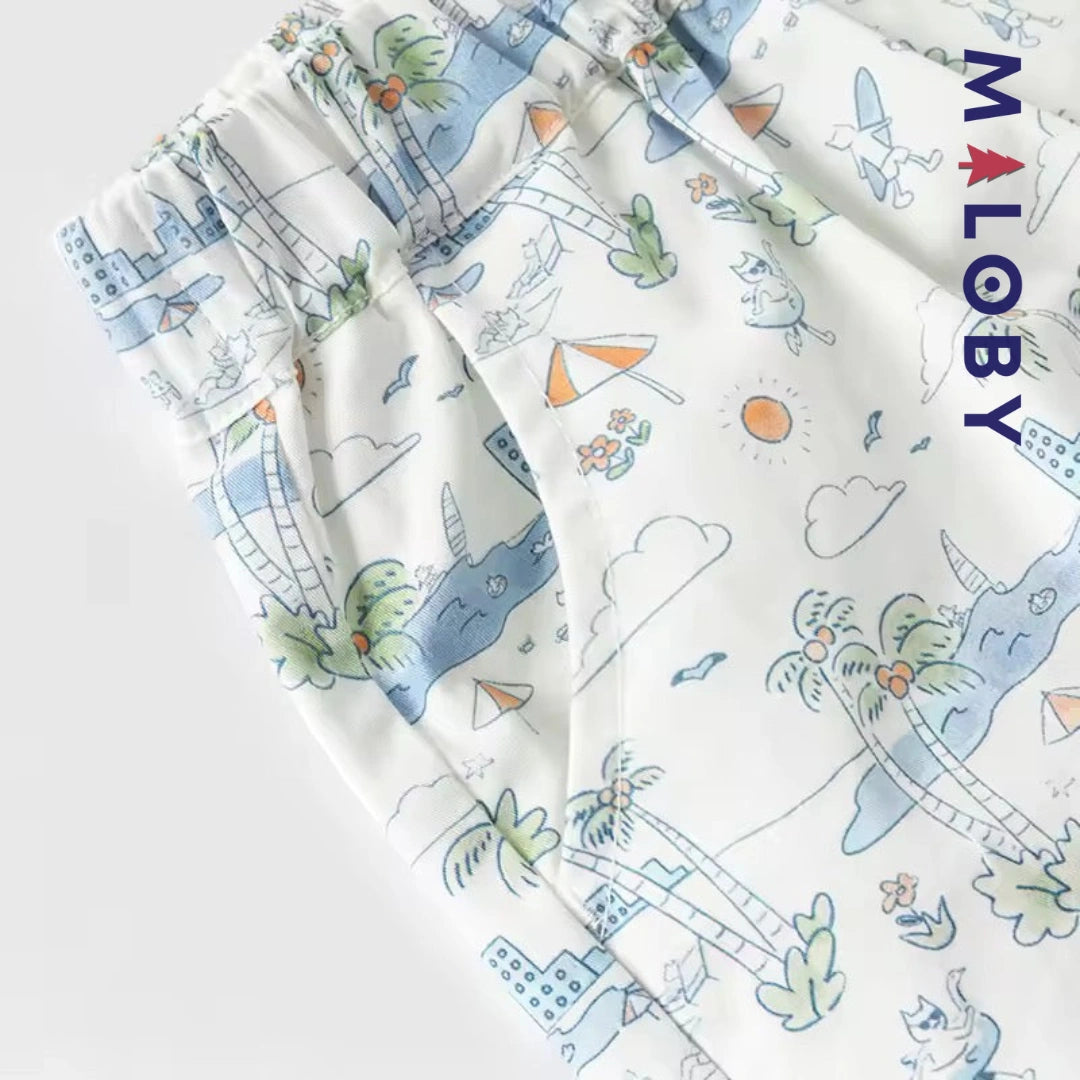Ensemble Eté 2 Pièces t-shirt+short enfant garçon -Bleu ciel