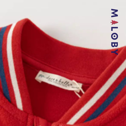 Sweat style teddy en molleton garçon - rouge -robes et ensembles pour filles, bébés et garcons - MALOBY