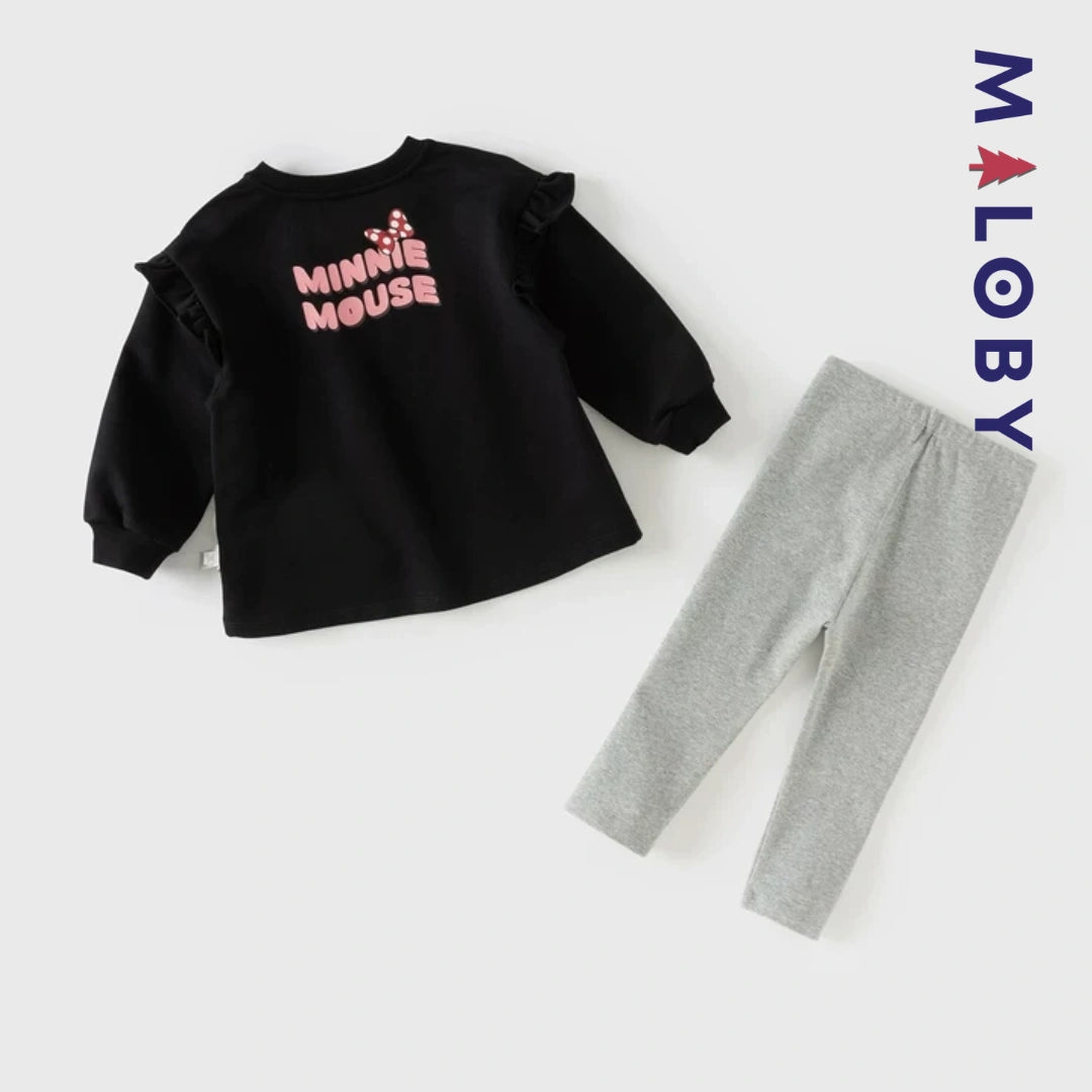 Ensemble Minnie Disney Sweat+Pantalon enfant fille- Rouge/Noir