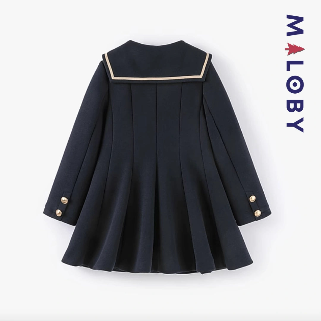 Manteau marin enfant fille - bleu -robes et ensembles pour filles, bébés et garcons - MALOBY