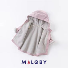 Charger l&#39;image dans la galerie, Parka à capuche enfant fille- Violet -robes et ensembles pour filles, bébés et garcons - MALOBY
