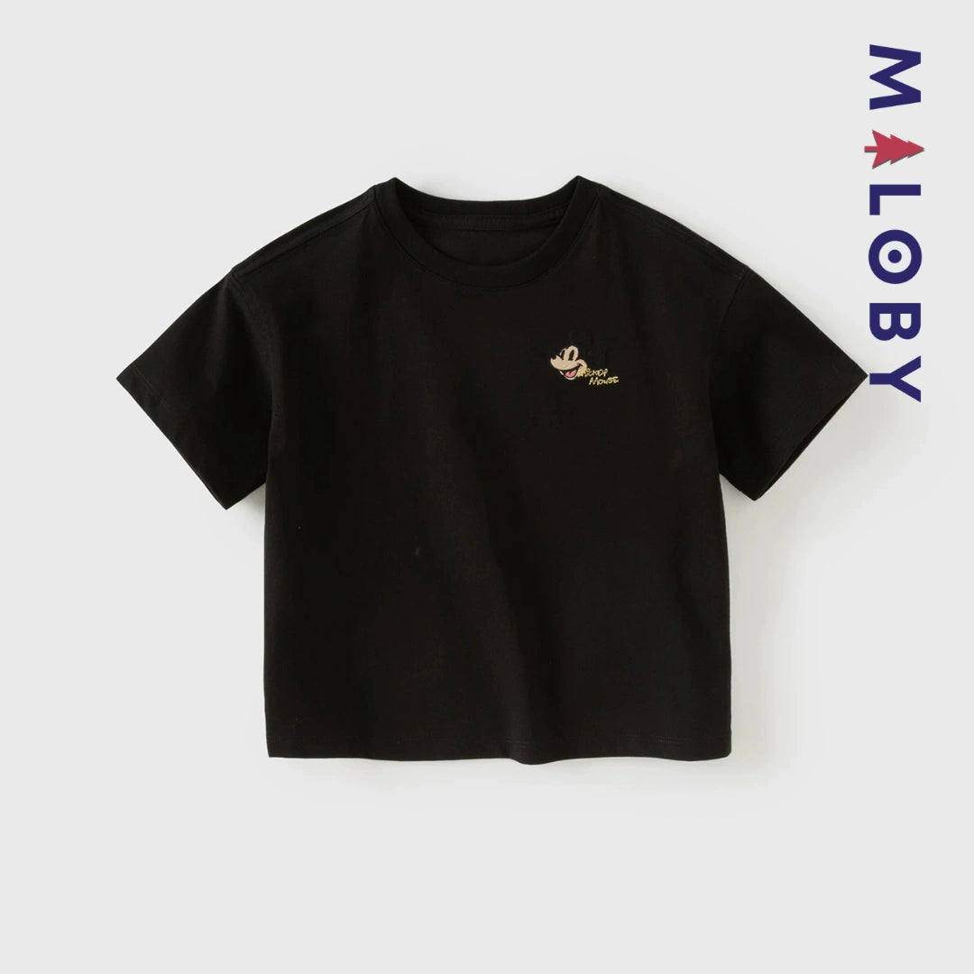 T-shirts antibactériens et anti-acariens motif Disney enfant garçon- Noir