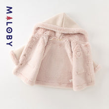 Charger l&#39;image dans la galerie, Manteau à capuche en peau lainée enfant fille - Rose -robes et ensembles pour filles, bébés et garcons - MALOBY
