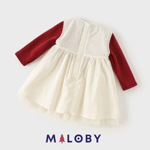 Charger l&#39;image dans la galerie, Robe cérémonie avec boléro intégré- Rouge -robes et ensembles pour filles, bébés et garcons - MALOBY
