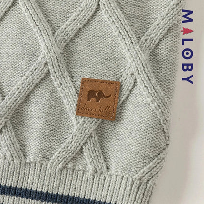 Pull en maille enfant garçon- Bleu/gris