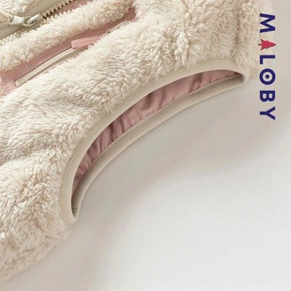 Veste sans manches en peluche enfant fille- Rose