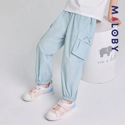 Pantalon jogging anti-moustiques pour enfant fille de taille moyenne et grande -Gris bleu