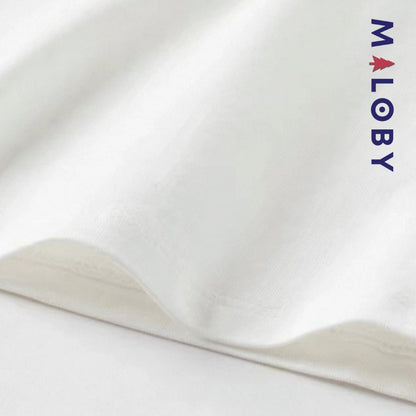 T-shirt d'Eté manches courtes volontées enfant fille -Blanc