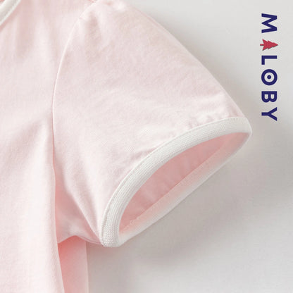 T-shirt d'Eté motif fantaisie enfant fille -Rose