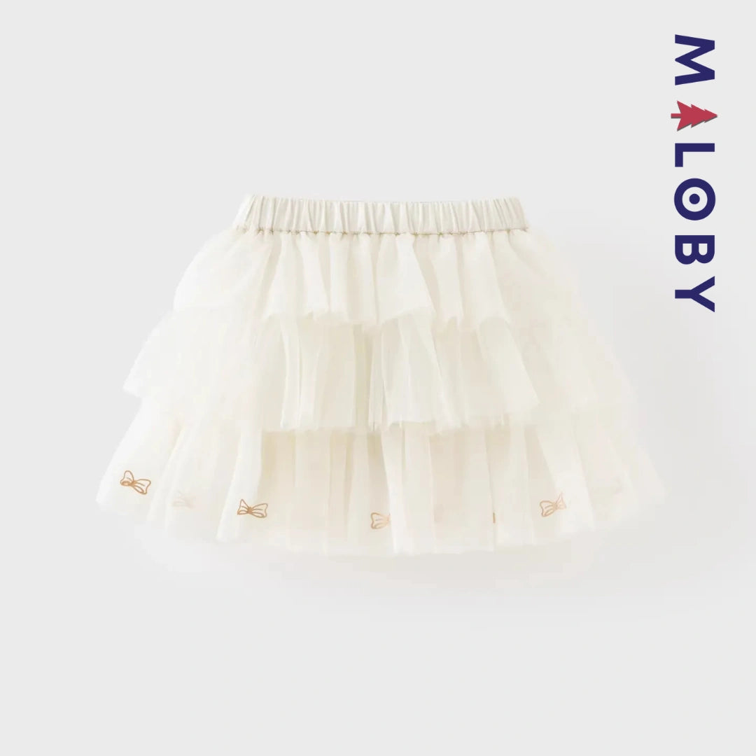 Jupe à volants en tulle enfant fille- Beige/Marine -robes et ensembles pour filles, bébés et garcons - MALOBY