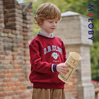 sweat col rond motif placé enfant garçon -Rouge -robes et ensembles pour filles, bébés et garcons - MALOBY