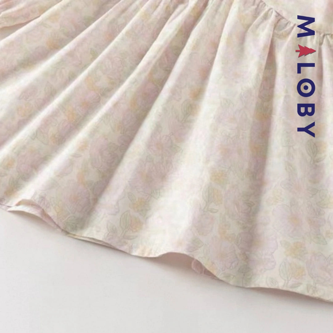 Robe longue motifs fleuris enfant fille -Floral -robes et ensembles pour filles, bébés et garcons - MALOBY