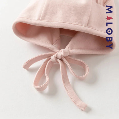Ensemble 2 pièces combinaison+bonnet bébé fille-Rose