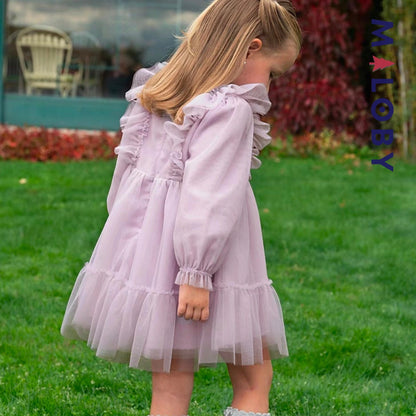 Robe de cérémonie volontée en tulle - violet