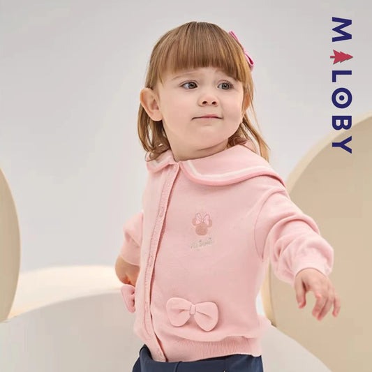 Cardigan en pur coton motif Minnie enfant fille -Rose -robes et ensembles pour filles, bébés et garcons - MALOBY