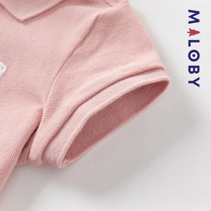 T-shirt polo d'Eté manches courtes enfant fille -Rose/Violet