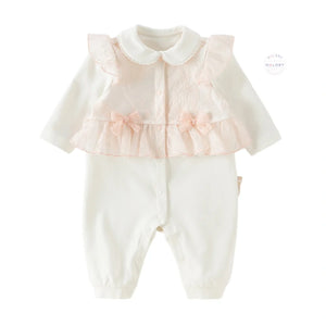 Combinaison habillée effet 2 en 1 enfant fille -Rose