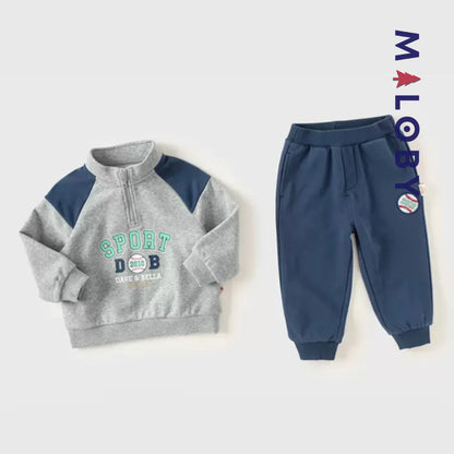 Ensemble sport 2 pièces enfant Garçon- bleu -robes et ensembles pour filles, bébés et garcons - MALOBY