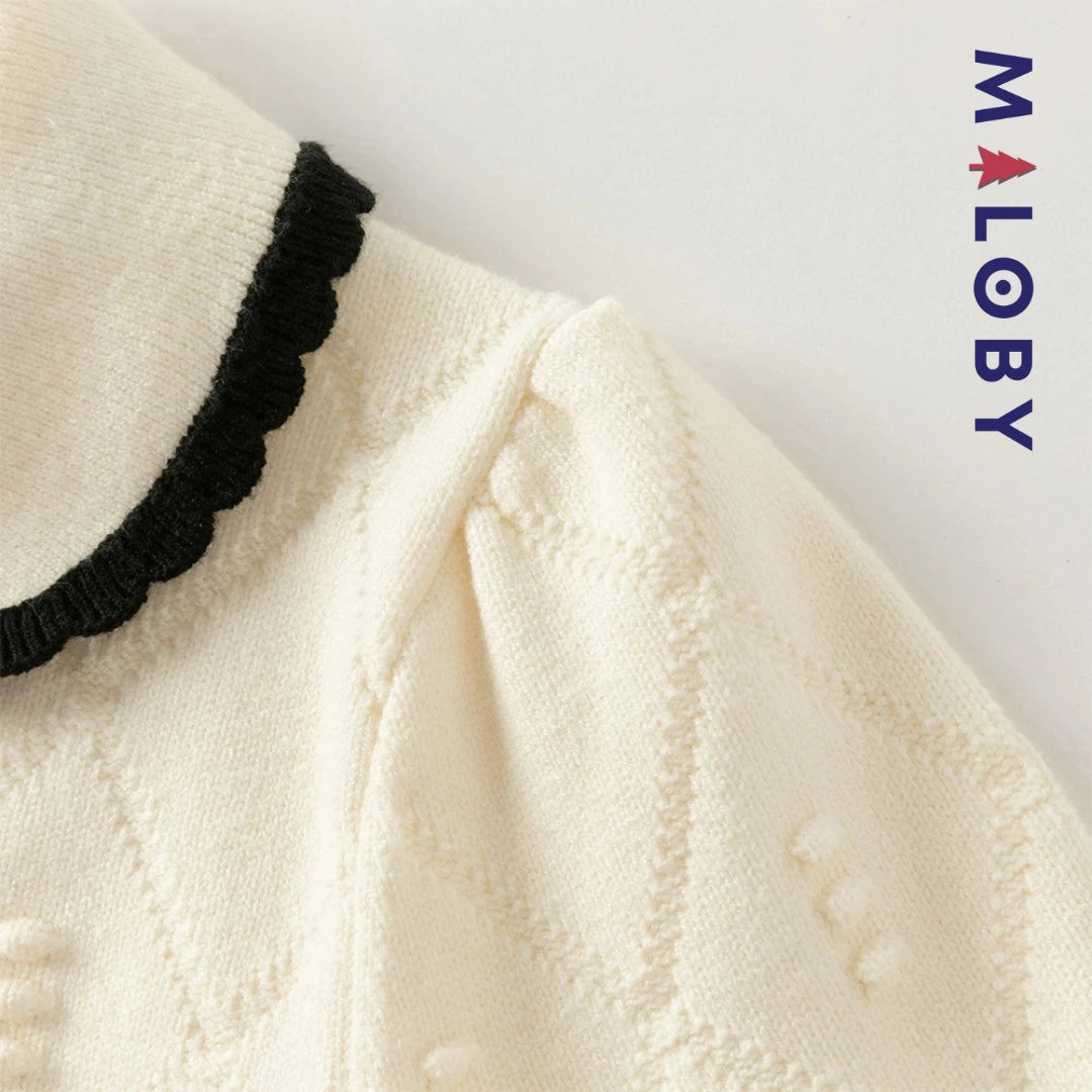 Robe cérémonie en maille enfant fille -Beige -robes et ensembles pour filles, bébés et garcons - MALOBY