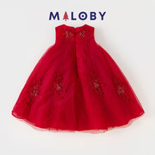 Charger l&#39;image dans la galerie, Robe cérémonie perlée- Rouge -robes et ensembles pour filles, bébés et garcons - MALOBY
