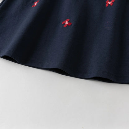 Robe bi-matière motif Papillons 🦋 enfant fille- Marine
