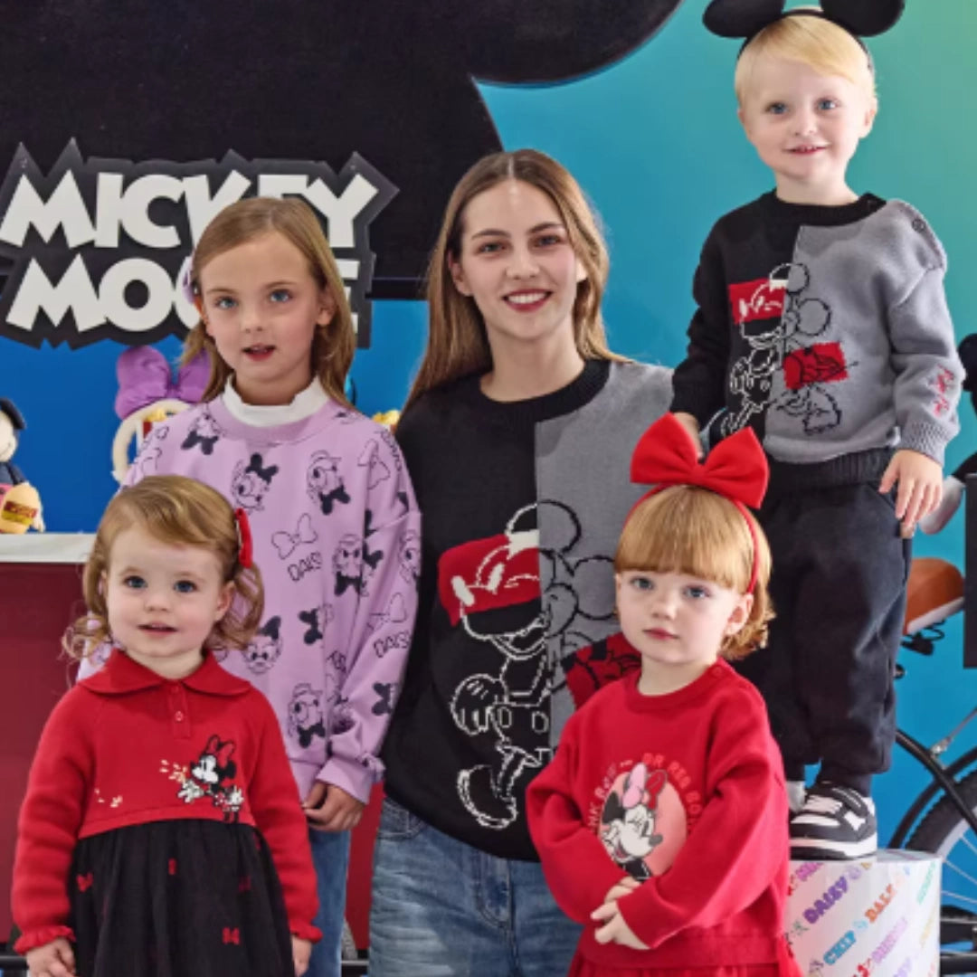 Robe Minnie bi-matière enfant fille -Rouge -robes et ensembles pour filles, bébés et garcons - MALOBY