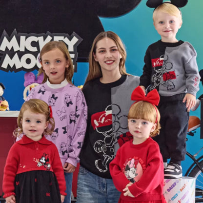 Robe Minnie bi-matière enfant fille -Rouge -robes et ensembles pour filles, bébés et garcons - MALOBY