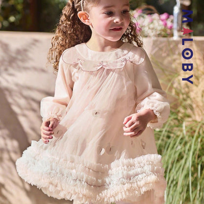 Robe de Cérémonie Cœurs & Volants enfant fille -Rose
