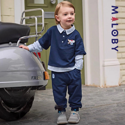 Ensemble 2 pièces enfant garçon -Marine -robes et ensembles pour filles, bébés et garcons - MALOBY