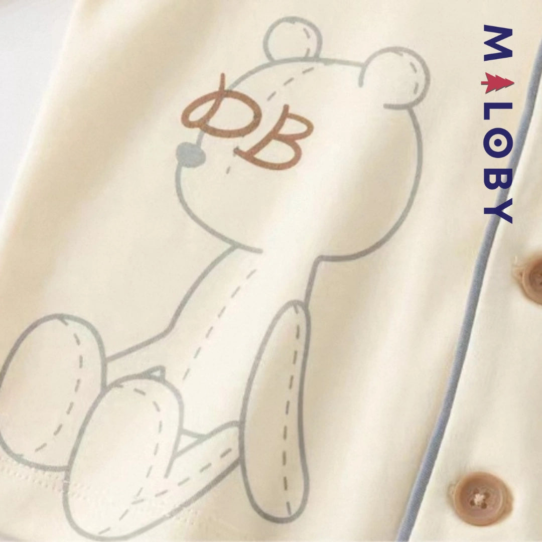 Ensemble Pyjama 2 pièces manches longues enfant garçon -Beige -robes et ensembles pour filles, bébés et garcons - MALOBY