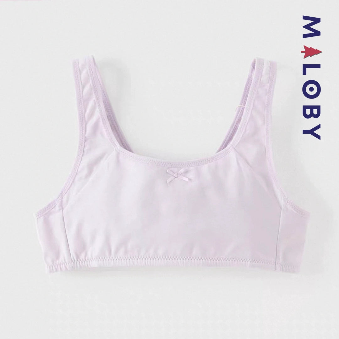 Brassières  100% coton - Blanc/Abricot/Violet