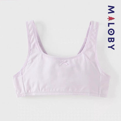Brassières  100% coton - Blanc/Abricot/Violet